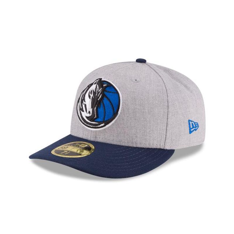 NBA Dallas Mavericks Heather Low Profile 59Fifty Fitted (WQJ9349) - Grey New Era Caps